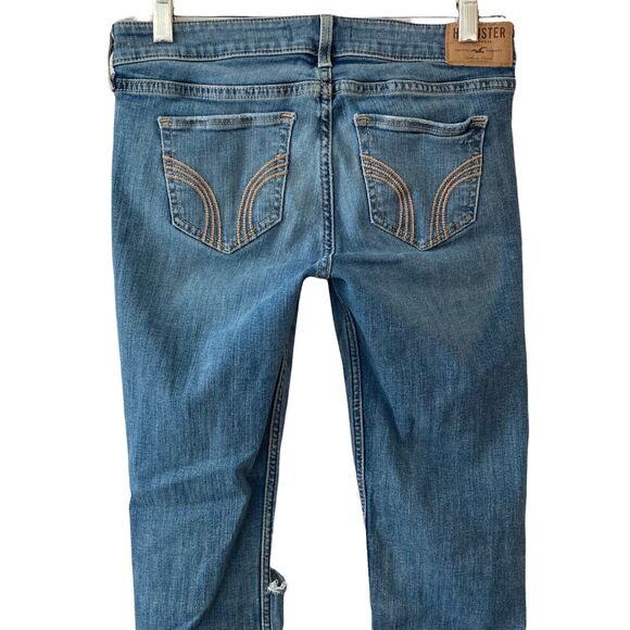 Hollister Jeans Womens 5L 27x35 Distressed Light Wash Stretch - Picture 7 of 9